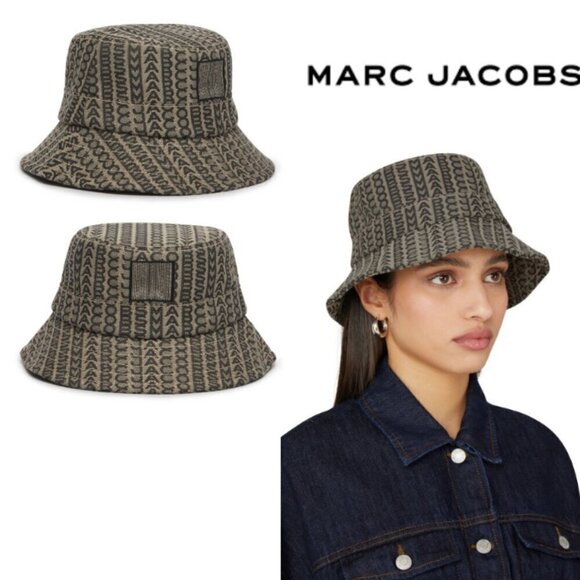 NEW! NWT! Marc Jacobs The Monogram Jacquard Bucket Hat -Beige Multi